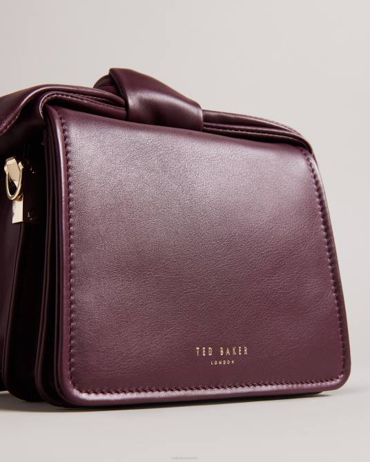 Ted Baker mujer 2ZFP678 bolsas bolso bandolera niyah con lazo y nudo suave Morado oscuro