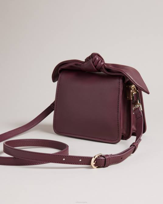 Ted Baker mujer 2ZFP678 bolsas bolso bandolera niyah con lazo y nudo suave Morado oscuro