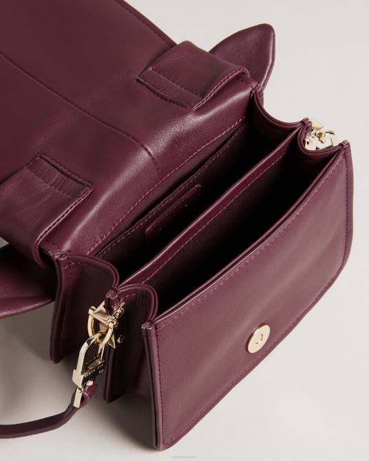 Ted Baker mujer 2ZFP678 bolsas bolso bandolera niyah con lazo y nudo suave Morado oscuro