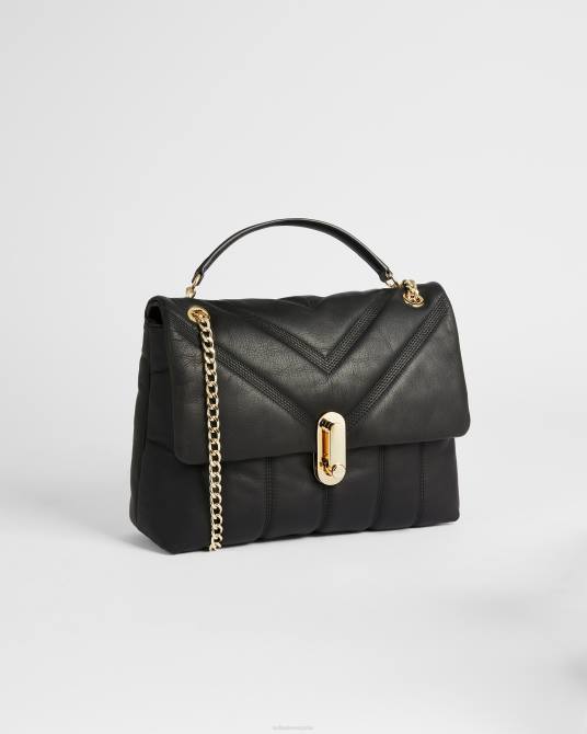 Ted Baker mujer 2ZFP699 bolsas bolso bandolera ayahlin acolchado de piel negro