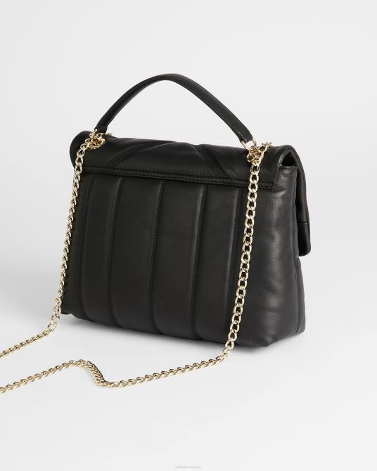 Ted Baker mujer 2ZFP699 bolsas bolso bandolera ayahlin acolchado de piel negro