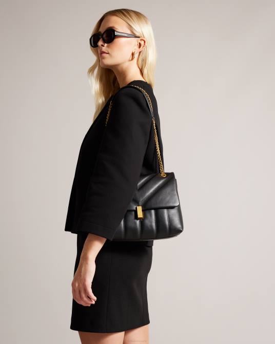 Ted Baker mujer 2ZFP700 bolsas bandolera acolchada ayasie de piel negro