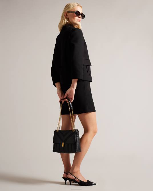 Ted Baker mujer 2ZFP700 bolsas bandolera acolchada ayasie de piel negro