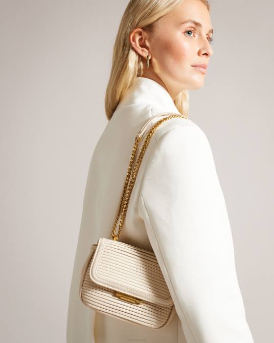 Ted Baker mujer 2ZFP702 bolsas bandolera plisada pyalily Marfil