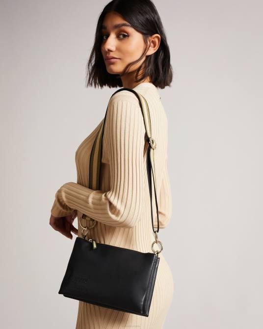 Ted Baker mujer 2ZFP703 bolsas bandolera con cinchas y la marca darceyy negro