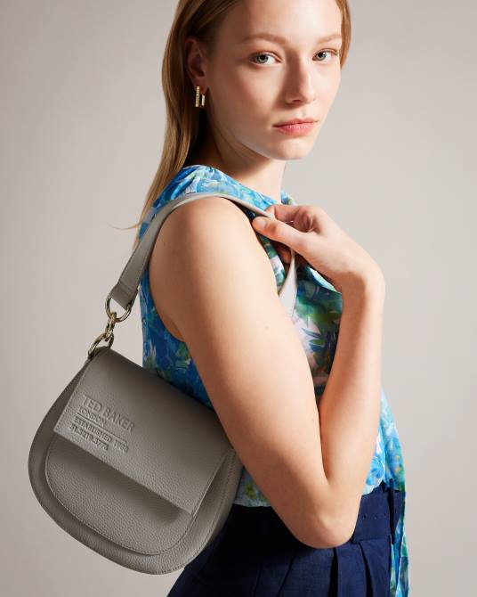 Ted Baker mujer 2ZFP705 bolsas bolso bandolera con cintas y logo daliai gris claro