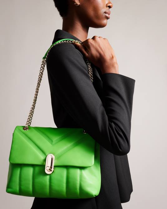 Ted Baker mujer 2ZFP707 bolsas bolso bandolera ayahlin acolchado de piel verde