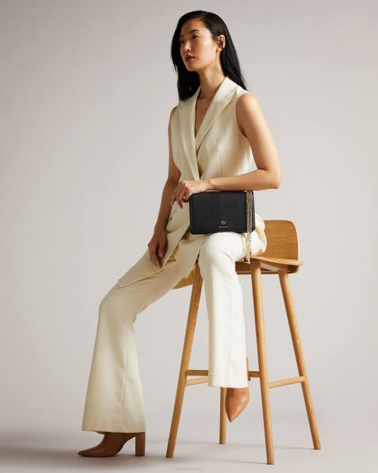 Ted Baker mujer 2ZFP709 bolsas bandolera jorjey con ojales y flores negro