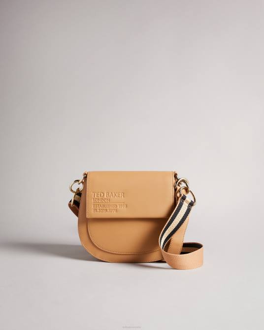 Ted Baker mujer 2ZFP710 bolsas bolsa para cadáveres cruz tipo satchel con correas y logo Darcell camello