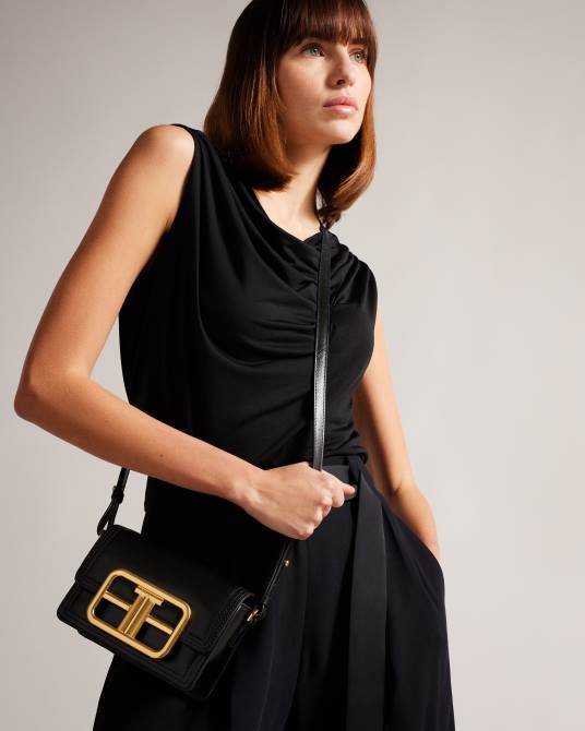 Ted Baker mujer 2ZFP714 bolsas bolso bandolera tikisha llamativo con herrajes negro