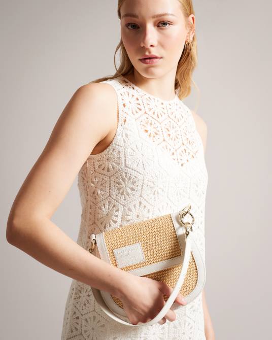 Ted Baker mujer 2ZFP718 bolsas bandolera staceli de rafia blanco