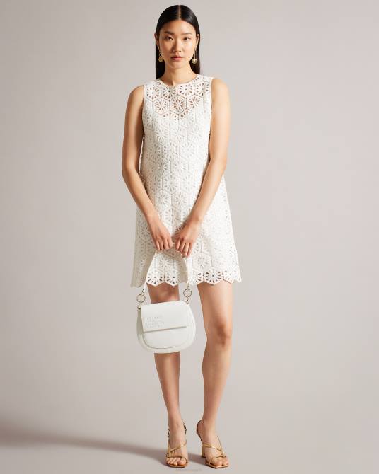 Ted Baker mujer 2ZFP719 bolsas bolso bandolera con cintas y logo daliai crudo