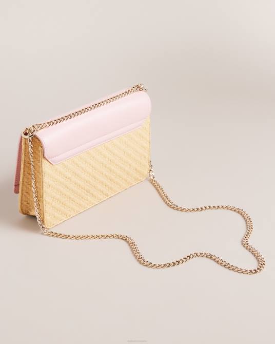 Ted Baker mujer 2ZFP732 bolsas bandolera magdie magnolia tejida con ojales Rosa palido