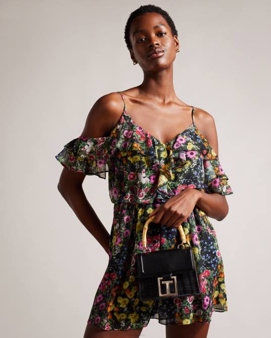 Ted Baker mujer 2ZFP743 bolsas bandolera jaylisa con asa superior tipo cesta negro