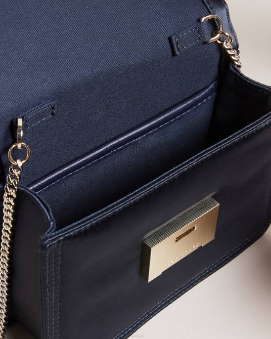 Ted Baker mujer 2ZFP748 bolsas bandolera kienya de satén azul oscuro