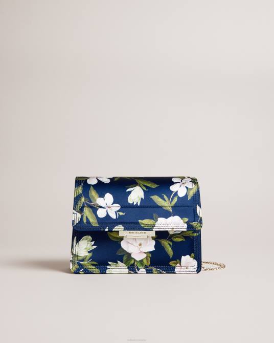 Ted Baker mujer 2ZFP751 bolsas bandolera jenia de satén con estampado floral azul oscuro