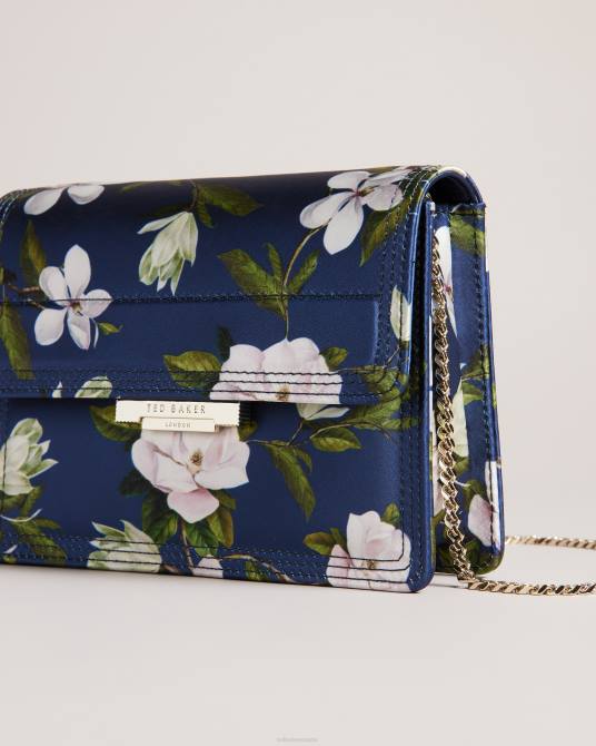 Ted Baker mujer 2ZFP751 bolsas bandolera jenia de satén con estampado floral azul oscuro