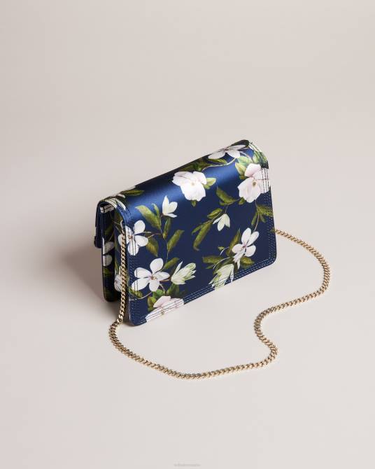 Ted Baker mujer 2ZFP751 bolsas bandolera jenia de satén con estampado floral azul oscuro