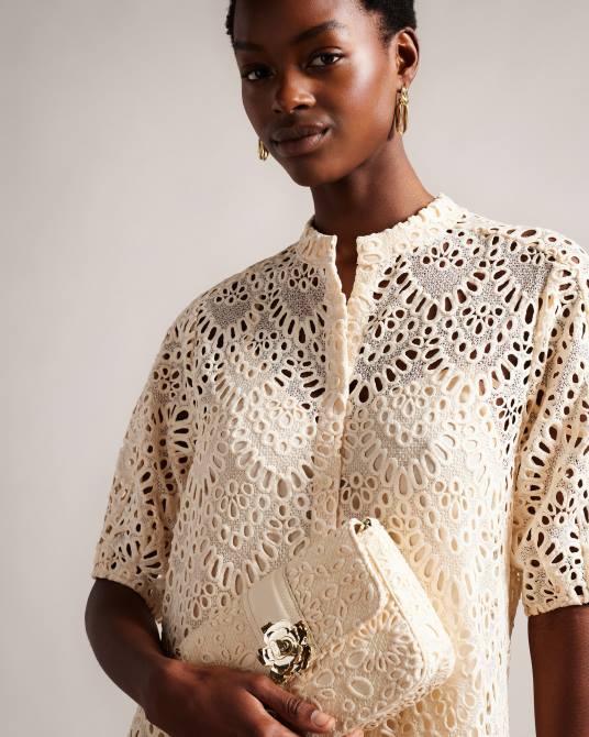 Ted Baker mujer 2ZFP800 bolsas bandolera floreti magnolia de encaje Marfil