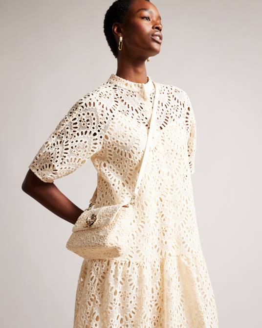 Ted Baker mujer 2ZFP800 bolsas bandolera floreti magnolia de encaje Marfil