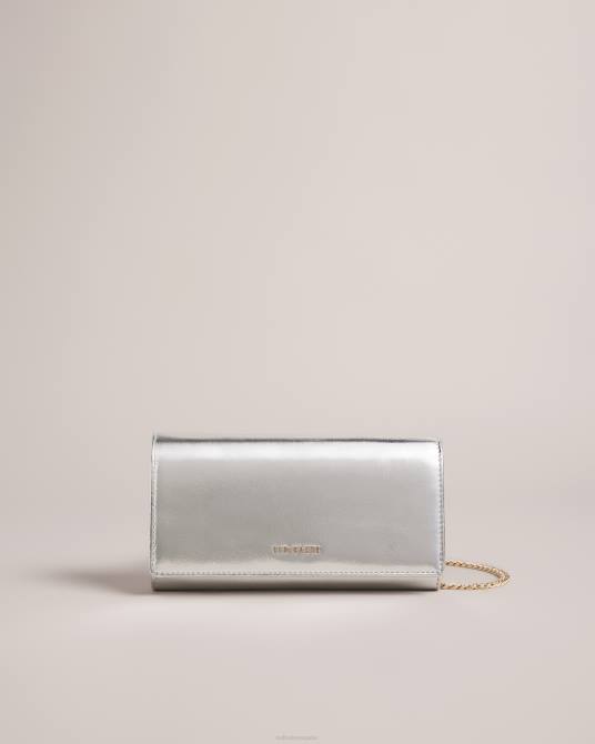 Ted Baker mujer 2ZFP808 bolsas bandolera liberta de piel metalizada plata