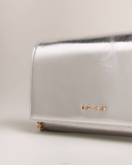 Ted Baker mujer 2ZFP808 bolsas bandolera liberta de piel metalizada plata