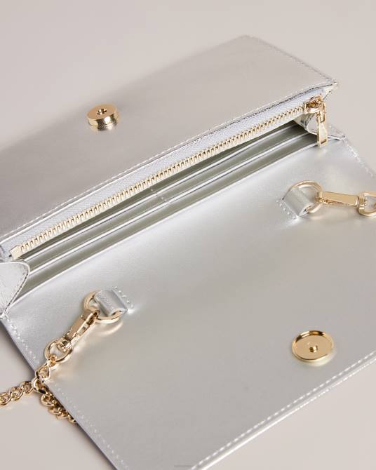 Ted Baker mujer 2ZFP808 bolsas bandolera liberta de piel metalizada plata