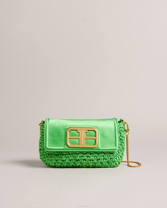 Ted Baker mujer 2ZFP809 bolsas bolso bandolera tikyra de satén y crochet verde