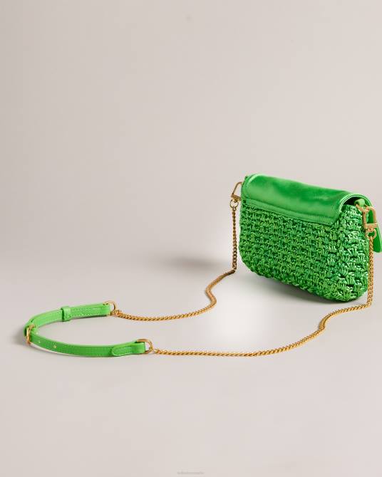 Ted Baker mujer 2ZFP809 bolsas bolso bandolera tikyra de satén y crochet verde