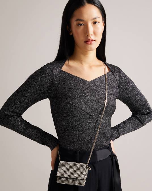 Ted Baker mujer 2ZFP813 bolsas bandolera con cristales gliteri plata