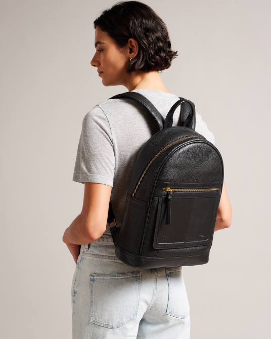 Ted Baker mujer 2ZFP669 bolsas mochila nishay de piel brillante negro