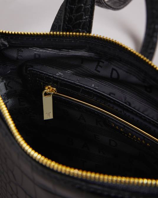 Ted Baker mujer 2ZFP746 bolsas mochila belax de poliuretano con efecto cocodrilo negro