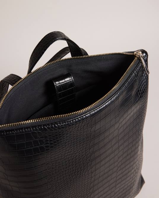 Ted Baker mujer 2ZFP787 bolsas mochila grande belux imitación cocodrilo negro