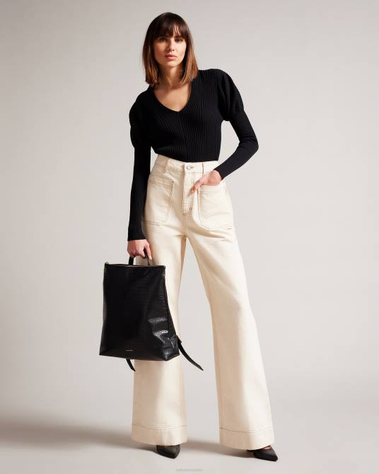 Ted Baker mujer 2ZFP787 bolsas mochila grande belux imitación cocodrilo negro