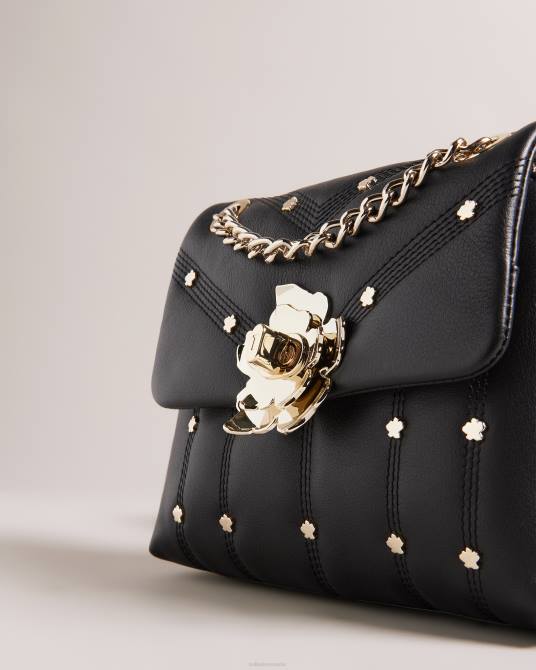 Ted Baker mujer 2ZFP712 bolsas bolso acolchado ayalisa de piel con tachuelas negro