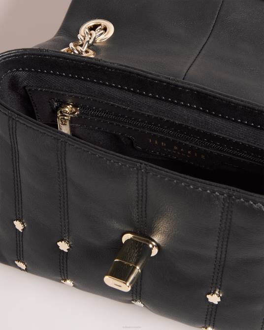 Ted Baker mujer 2ZFP712 bolsas bolso acolchado ayalisa de piel con tachuelas negro