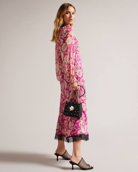 Ted Baker mujer 2ZFP712 bolsas bolso acolchado ayalisa de piel con tachuelas negro