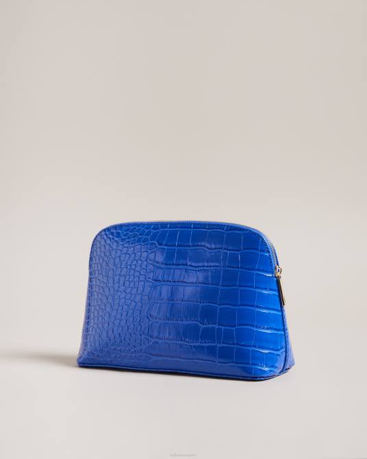Ted Baker mujer 2ZFP781 bolsas bolso de maquillaje crocala con detalle de cocodrilo grabado azul brillante