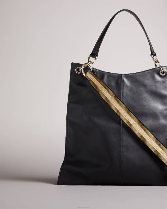 Ted Baker mujer 2ZFP785 bolsas bolso hobo grande con cincha y logo darcita negro