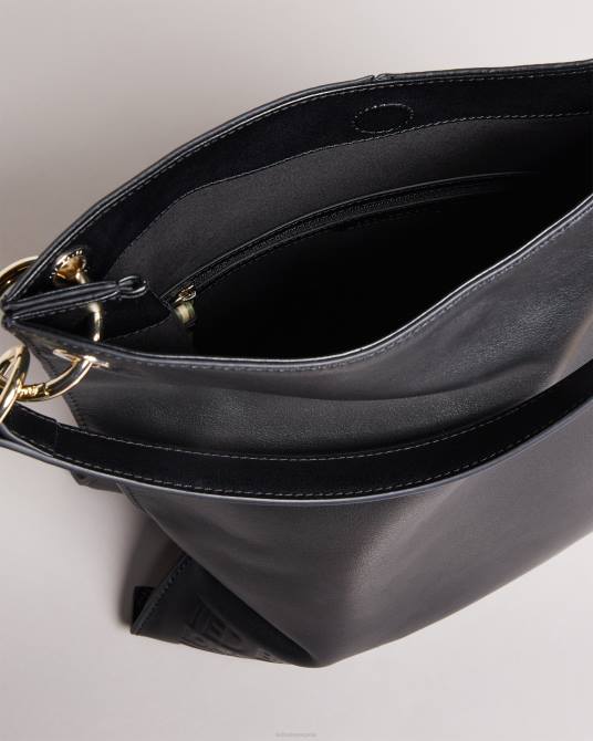 Ted Baker mujer 2ZFP785 bolsas bolso hobo grande con cincha y logo darcita negro