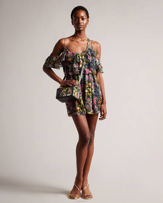 Ted Baker mujer 2ZFP788 bolsas bolso de invernadero floral grnhous negro