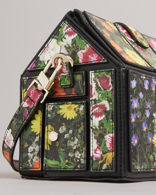 Ted Baker mujer 2ZFP788 bolsas bolso de invernadero floral grnhous negro