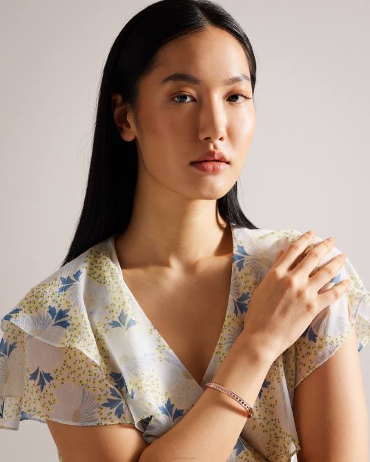 Ted Baker mujer 2ZFP1038 joyas brazalete eellie con corazón esmaltado Rosa palido