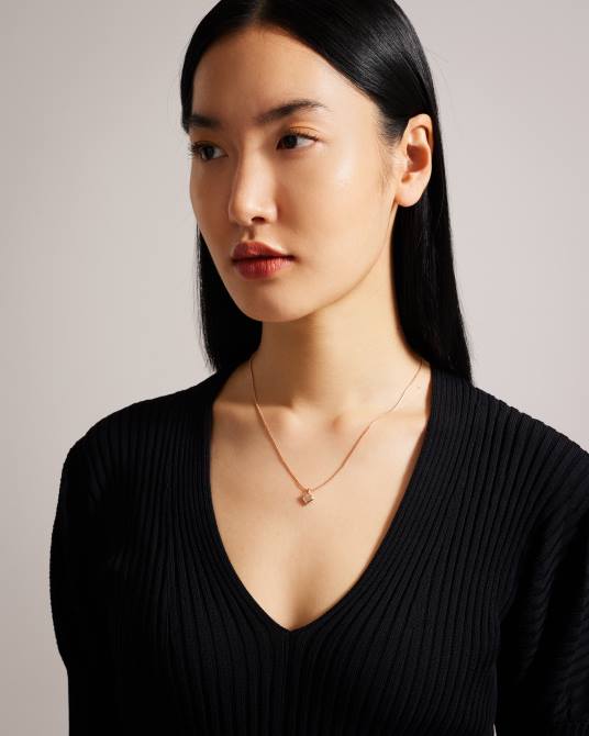 Ted Baker mujer 2ZFP1040 joyas collar con colgante de corazón brillante de sarroha color oro rosa