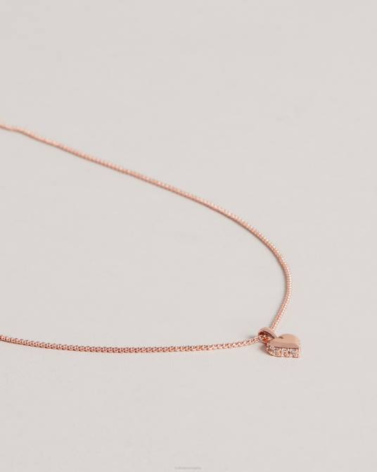 Ted Baker mujer 2ZFP1040 joyas collar con colgante de corazón brillante de sarroha color oro rosa