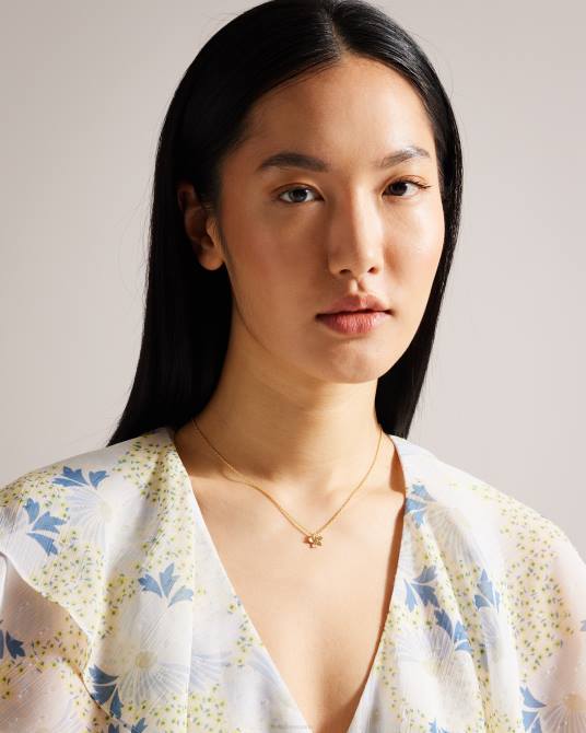 Ted Baker mujer 2ZFP1042 joyas collar con colgante de flor de Braddie pl-rosa