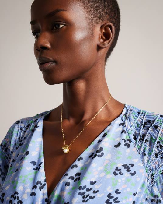 Ted Baker mujer 2ZFP1046 joyas collar con colgante de concha de almeja clamra color dorado