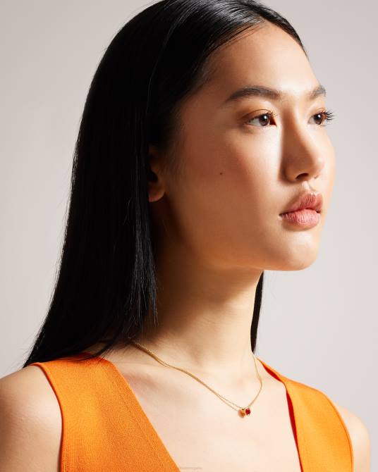 Ted Baker mujer 2ZFP1069 joyas collar con colgante de corazón de cristal harparh rojo