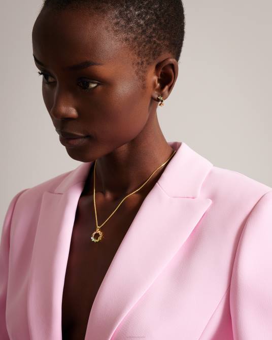 Ted Baker mujer 2ZFP1143 joyas collar con colgante de aro de cristal calypso de cresar multicolor