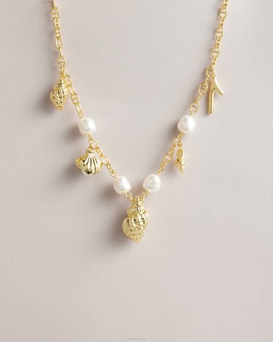 Ted Baker mujer 2ZFP973 joyas collar llamativo de conchas en espiral srenety color dorado
